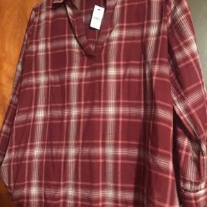 Loft plaid top